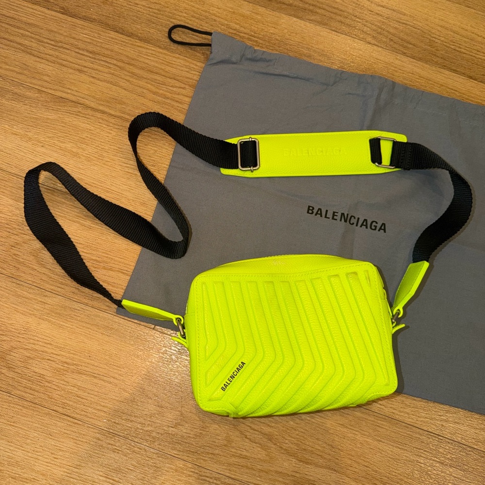 Balenciaga Car Camera Mini Bag Neon Yellow